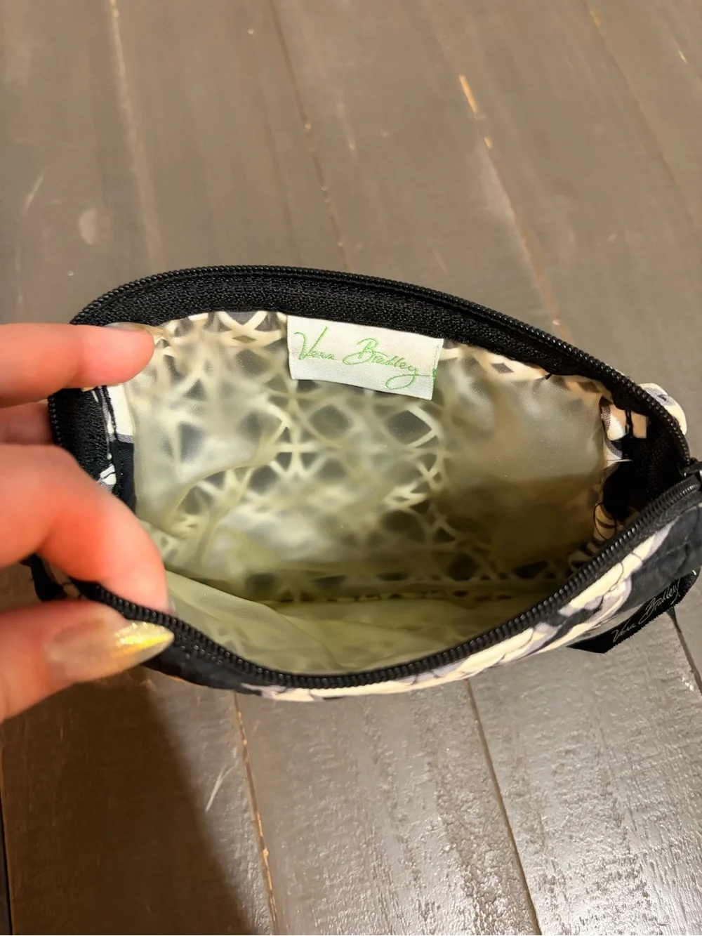 Vera Bradley Black & White Quilted Cosmetic Pouch - Stylish Women's Bag